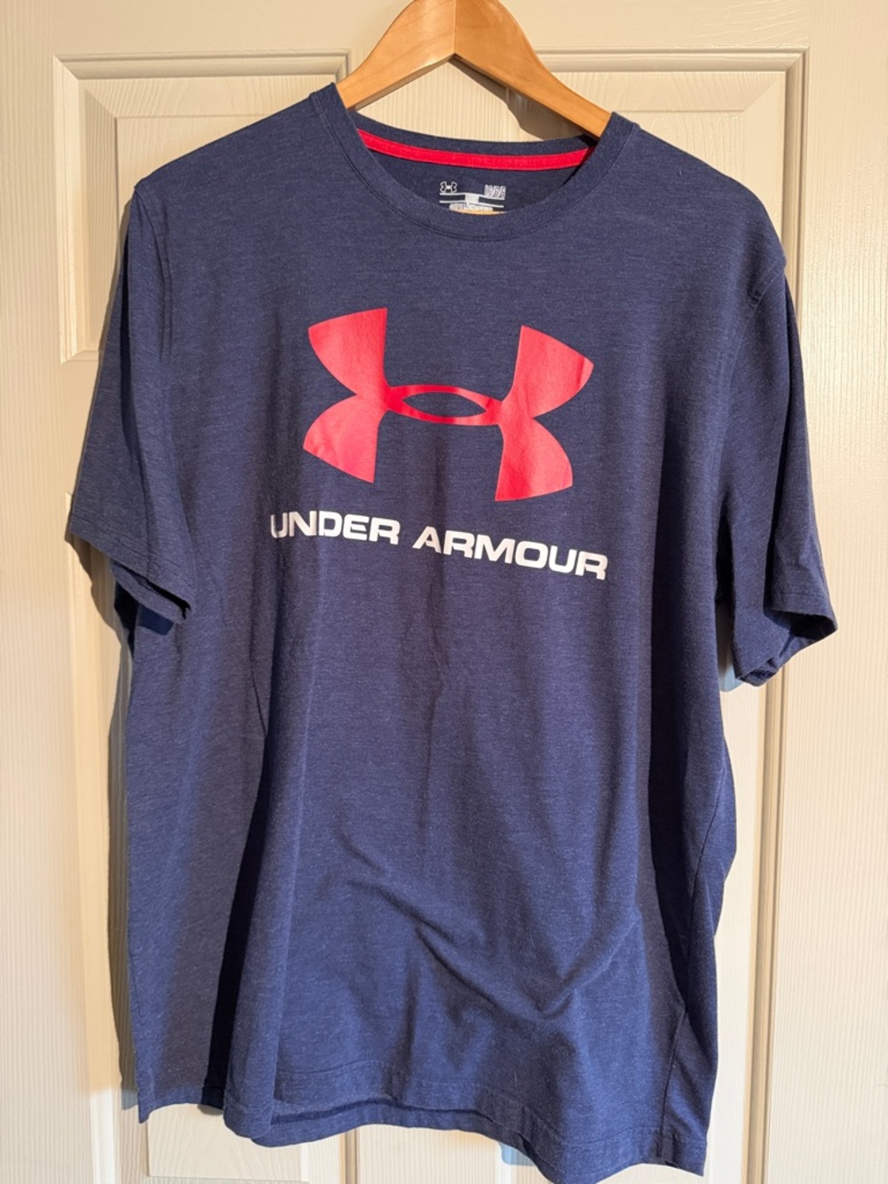 Under Armour Men's Navy Tee with Red Logo